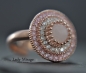Preview: Silberring 925 - Rosenquarz Edelstein - Roségold - Verstellbar - Kristall Schmuck - Brautschmuck - Zirkonia - Handmade Gift Ideas - Rings